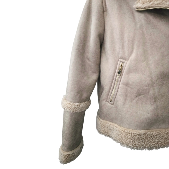 Miss Selfridge Borg Jacket Aviator Shearling Faux Fur US 10/UK 14/EU 42 - Picture 3 of 8